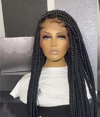 China Synthetic Braided Color Lace Use Wholesale Black Swiss Full Box Lace To Braid On Hair Wig Bleached Knotless For Black Women for sale