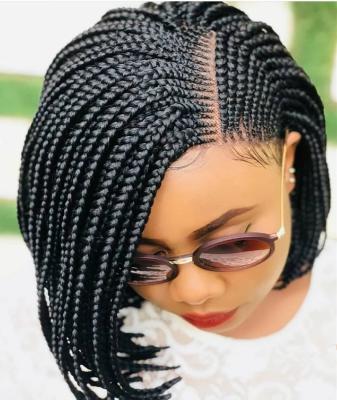 China Wholesale Short Afro Hair Wig Cornrow Braiding Twist Braids Twist Braids Short Lead Lace Wig Hair For Black Women for sale