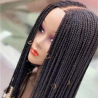 China Wholesale Swiss Lace Cornrow 2*6 Braided Lace Wig Synthetic Mixed Hair Wig For Black Women for sale