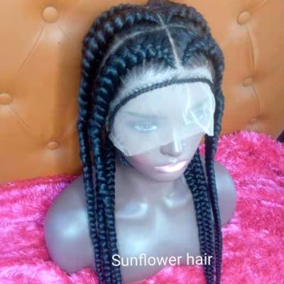 China Cheap braided! ! ! Easy Braided Full Lace Synthetic Braid Smoke Pop Wig With Baby Hair for sale