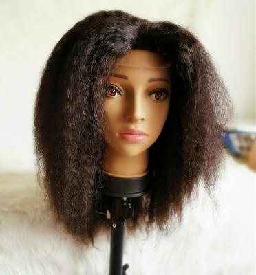 China Mongolian Curly Black Straight Hair Full Lace Wig Light Yaki Straight Wig Light Yaki Straight For Black Women for sale