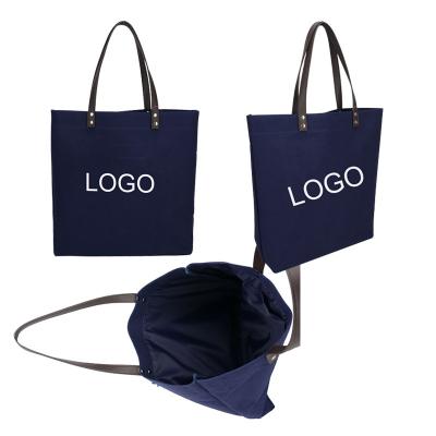 China Promotional Personalized Reusable Black Simple Canvas Tote Bag Cotton Shopping Bags Custom Logo Eco-Friendly For Outdoor for sale