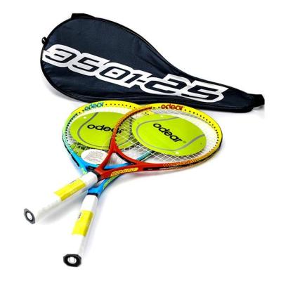 China Logo Print Junior Tennis Racket Customized Colorful Hot Sale Aluminum 25 Inch for sale