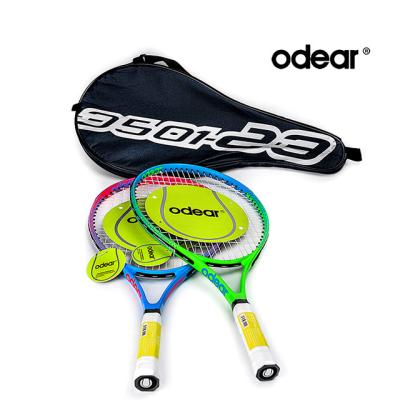 China Hot Selling Aluminum Customized Colorful Junior Tennis Racket Logo Print for sale