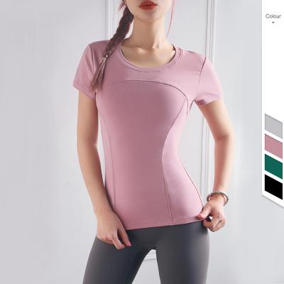 China 2021 New Sports Tight T-shirt Women Breathable Short Sleeve Sports Tanks Fitness Gym Tops High Quality Tops for sale