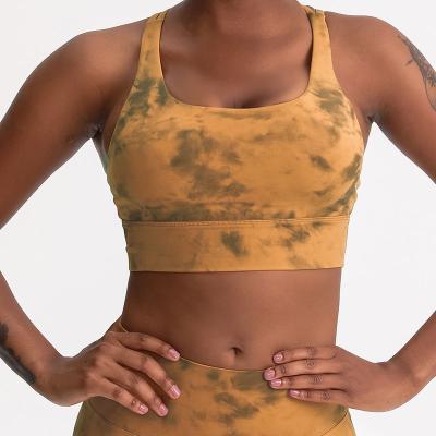 China Bestselling Breathable Tie Dye Sports Bra Yoga Bra Gym Wear Comfort Crop Top Skin-Friendly Feeling Naked for sale