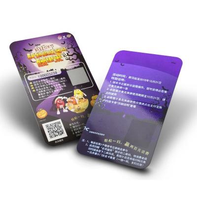 China Recycled Materials Full Color Printing Custom Paper Lottery Tickets Anti-counterfeiting Scratch Card Scratch Off Cards for sale