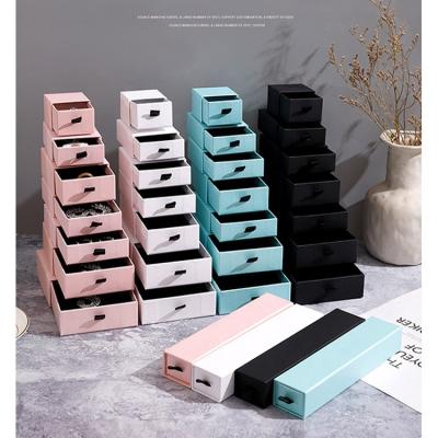 China High Quality Recyclable Recycle Foldable Solid Paper Packaging Drawer Box Ring Earring Necklace Jewelry Gift Box for sale