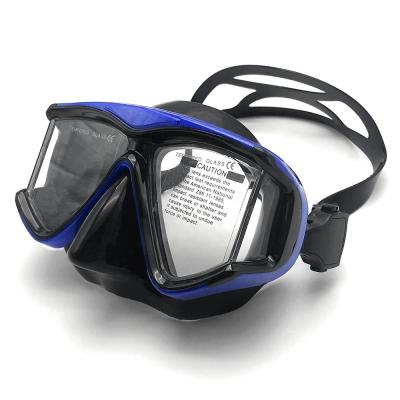 China Wide Sight Wide Lens Three Sight Mask Snorkel Snorkel Diving Swimming Mask For Adults for sale