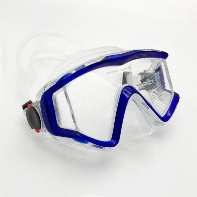 China Clear Lens Dive Snorkel Mask Custom Wide View Logo Design Adult Scuba Diving Mask for sale