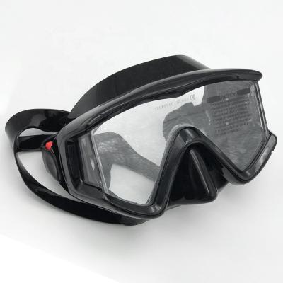 China New Design Black Snorkel Mask Silicone Wide Sight Scuba Diving Snorkeling Goggles for sale