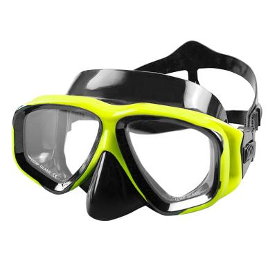 China Waterproof anti-fog professional tempered glass silicone air diving mask for sale