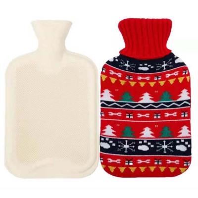 China Wholesale FLANNEL Hot Water Bottle Long With Neck Knitted Warmer PVC 2l Cover Silicone Water Bottle Bag Custom Rubber Foot Belt Warmer for sale