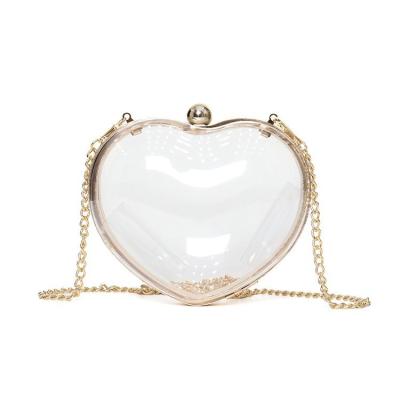 China 2021 New Fashion Clear Acrylic Party Purse Banquet Ladies Cross - Body Handbag Perfume Heart Shape Clutch Acrylic Evening Clutch Bag for sale