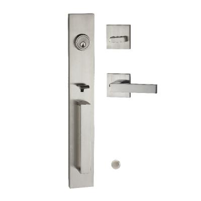 China Modern Heavy Duty Tubular Lever Set Single Cylinder Front Entry Lockset Entry Handleset for sale