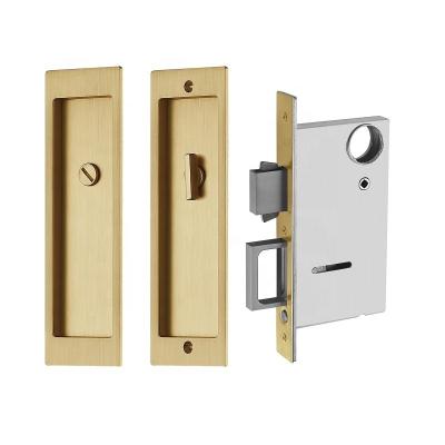 China Privacy Passage Locked Modern Rectangular Sliding Pocket Door Mortise Lock for sale