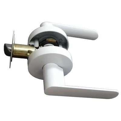 China Modern White Exterior Heavy Duty Door Knob Passage Lever Lock for sale