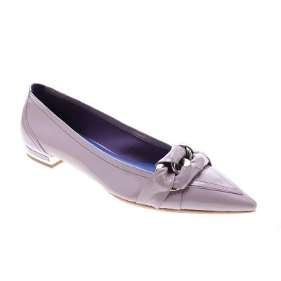 China Design Women Flat Pointed Toe Ballerina Flat Genuine Leather Pump Shoes for sale