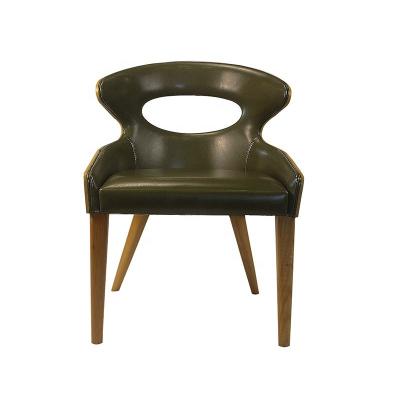 China Modern Backseat Chair Thickness Leather Seats And Solid Wood Legs Used In Dining Room for sale