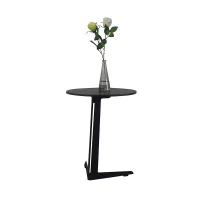 China Modern Nature Marble Table With Grains Supporting Black Hardware Legs Hotel for sale