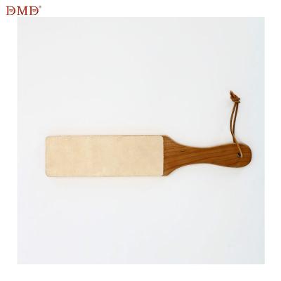 China Durable Environmental Protection DMD 4mm Thick Cowhide Leather Sandwich Blade Kitchen Knifeboard Hole Plate Grinding Sharpener for sale