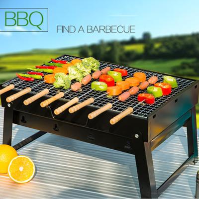 China Easily Assembled GRILL Iron Collapsible BBQ Grill Outdoor Picnic Patio Party Cooking Portable Carbon Barbecue Stove Barbecues Tool 3-5 People for sale