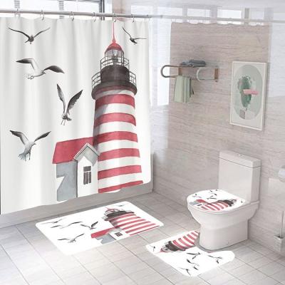 China Stocked 2021 Logo Printed Peva Shower Curtains Customized Hot Selling Used In Bathroom for sale