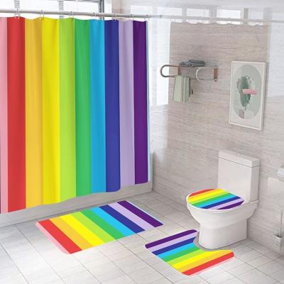 China Promotional Printing Custom Shower Curtain Stocked Waterproof Polyester for sale