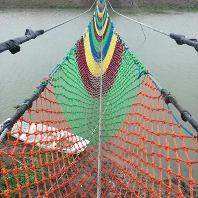 China Rainbow Strings Net Colorful Outdoor Entertainment Equipment Full Color Climbing Net Climbing Playground for sale