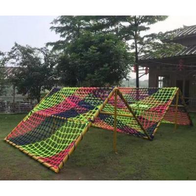 China Best Selling Full Color Adventure Rope Indoor Outdoor Rainbow Climbing Course Net For Kids for sale