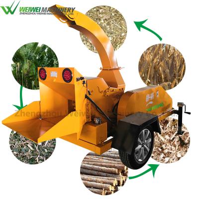 China Weiwei Branch Shredder 1000kg/h Garden Pruning Branch Cleaver Construction Wood Twig Shredder Log Sawdust Machine Grinder for sale