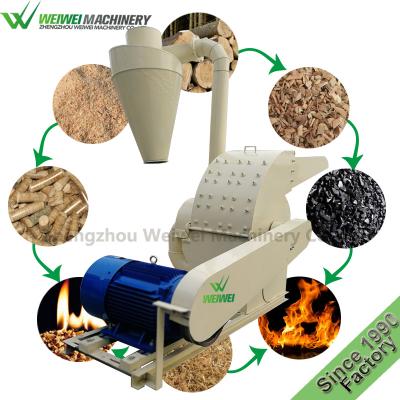 China Cutting Waste Cheap Weiwei Waste Sawdust Forestry Wood Mill Woodworking Crusher Log Crushing Machine for sale