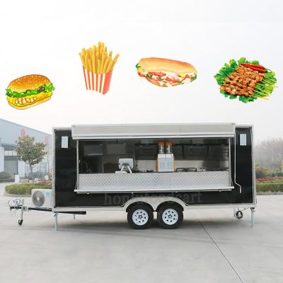 China Vegetable processing factory new food truck with equipment food trailer maker fast food trailer led light for sale