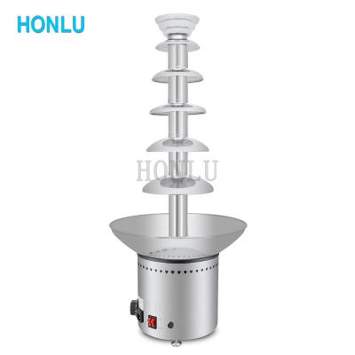 China Hot New Bakery Luxury 5 Tiers Commercial Stainless Steel Chocolate Fondue Fountain for sale