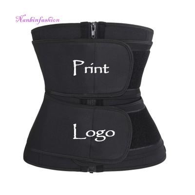 China NANBIN Popular Black Antibacterial Wholesale High Quality Body Shaper Style Double Girdle And Zipper Corset Waist Trainer for sale