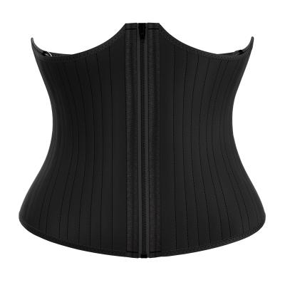 China NANBIN New Design 25 Antibacterial Steel Bone Latex Zipper Corset Body Shaper Tops Women Waist Trainer for sale