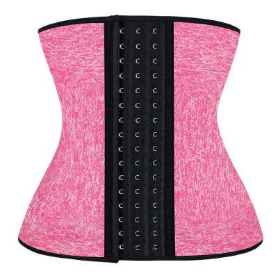 China NANBIN Antibacterial Waist Trainer Snow Pink Neoprene Colorful Hook Waist Trainer Designer for sale