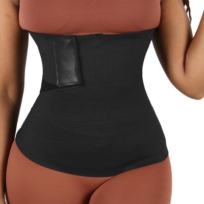 China Dropshipping Antibacterial 2 in 1 Women Sweat Band Stomach Wrap Neoprene Sweat Waist Trainer With Rubber Wrap Belt for sale