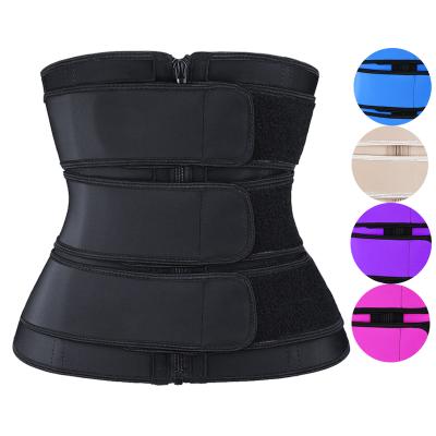 China NANBIN YKK Antibacterial Zipper 12 Colors Waist Trainer 1 Belt Corset Waist Trainer With 3 Belts for sale