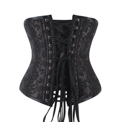 China NANBIN Antibacterial Floral Corset Pattern 24 Steel Bone Hook Eyes Faja Corset And Bustiers for sale