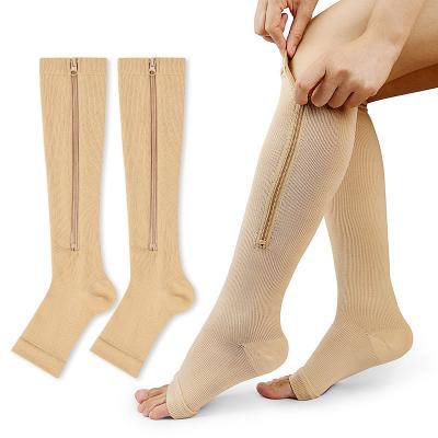 China QUICK DRY compression socks Sports Zipper Compression Socks Anti Varicose Veins Compression Zipper Socks for sale