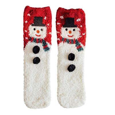 China Sporty Winter Indoor Cozy Soft Warm Sleep  Fuzzy Socks With Grips Women Thermal Warm Fluffy Christmas Socks for sale