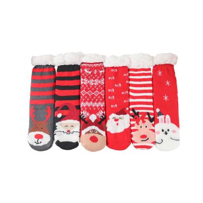 China Sporty Autumn and winter floor socks Christmas velvet reinforced indoor sleeping socks for sale