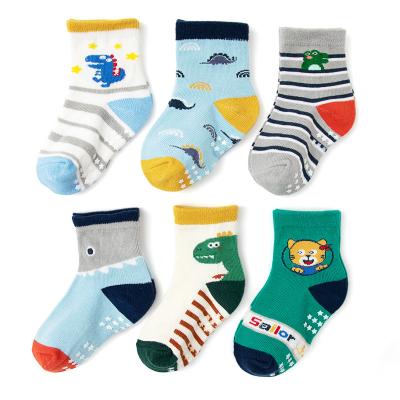 China Breathable Wholesale Toddler Socks Non-slip Glue Floor Socks Cartoon Animal Children's Plain Socks for sale