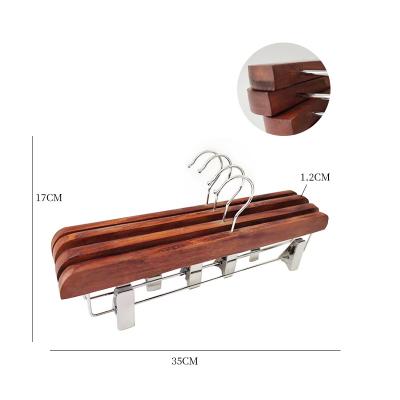 China Modern Reliable Chinese Supplier Wardrobe Heavy Duty Mahogany Wooden Trouser Pants Edge Sling Hanger For Adults for sale