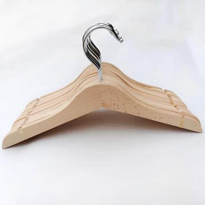 China Modern High Quality OEM Kids Wooden Hangers Custom Logo Sold Wood Non Slip Coat Hangers Wood Wholesale Kids Suit Pants Hangers for sale