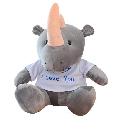 China NEW Amazon Plush Toy 2021 Hot Sale Memorabilia Creative Plush Custom Soft Toys Lovely Funny Rhinoceros Dolls Plush Custom Toys for sale