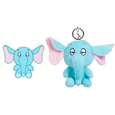 China Super Soft Cute Plush Elephant Plush Keychain Backpack Key Chain Clip Toy Keychain For Bags for sale