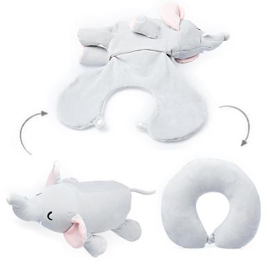 China Reversible Neck Car Sleep Accessories Elephant Animal Shape Travel Neck Pillow For Airplane for sale