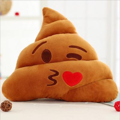 China Super Soft Customizable Creative Emotion Cushion Cute Plush Pillow Triangle Decorative Stuffed Poop Doll Toy for sale